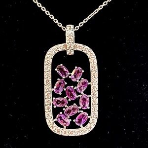 Amethyst Tag Necklace